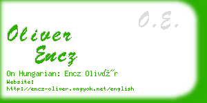 oliver encz business card